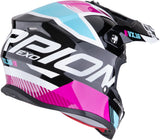 Casque Off-Road Pour Moto Scorpion Exo Vx-16 Evo Air Polycarbonate Noir Métallisé Bleu Rose Analog Taille M