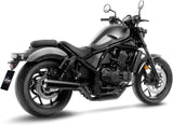 Échappement Sans Homologation Sonore Classic Racer Acier Noir Embout Acier - Leovince Compatible Avec Honda Cmx 1100 Rebel (2021-2024)