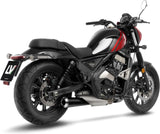 Échappement Sans Homologation Sonore Classic Racer Acier Noir Embout Acier - Leovince Compatible Avec Moto Morini Calibro Bagger (2024-2026)