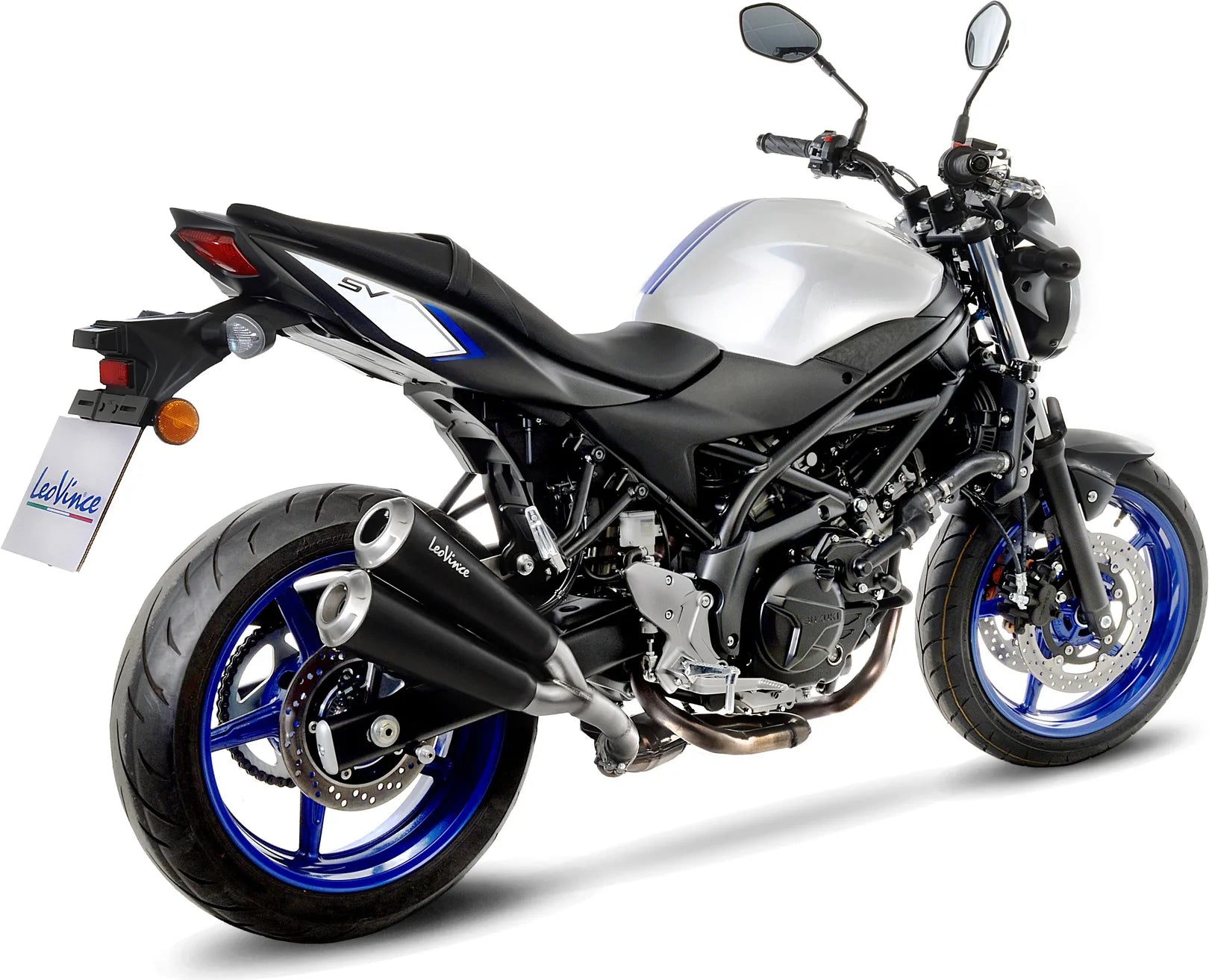 Système D'Échappement Homologué Au Niveau Sonore Gp Duals Acier Embout Acier - Leovince Compatible Avec Suzuki Sv 650 (2016-2024)
