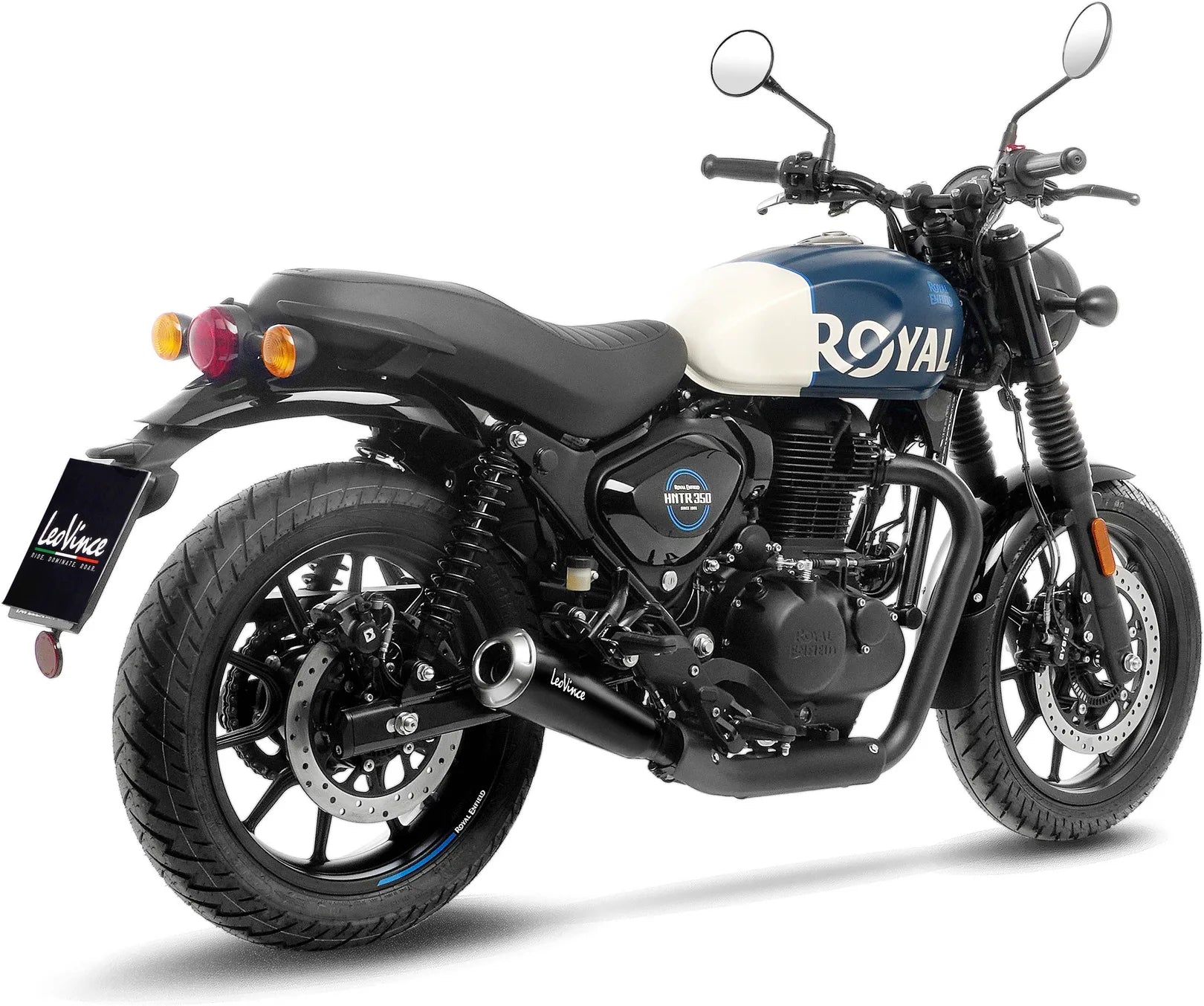 Échappement Sans Homologation Sonore Gp One Acier Embout Acier - Leovince Compatible Avec Royal Enfield Hunter 350 (2022-2024)