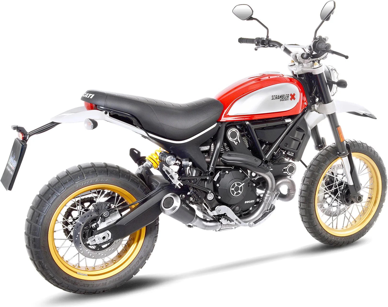 Échappement Sans Homologation Sonore Lv-10 Acier Noir Embout Acier - Leovince Compatible Avec Ducati Scrambler 800 Desert Sled (2017-2020)