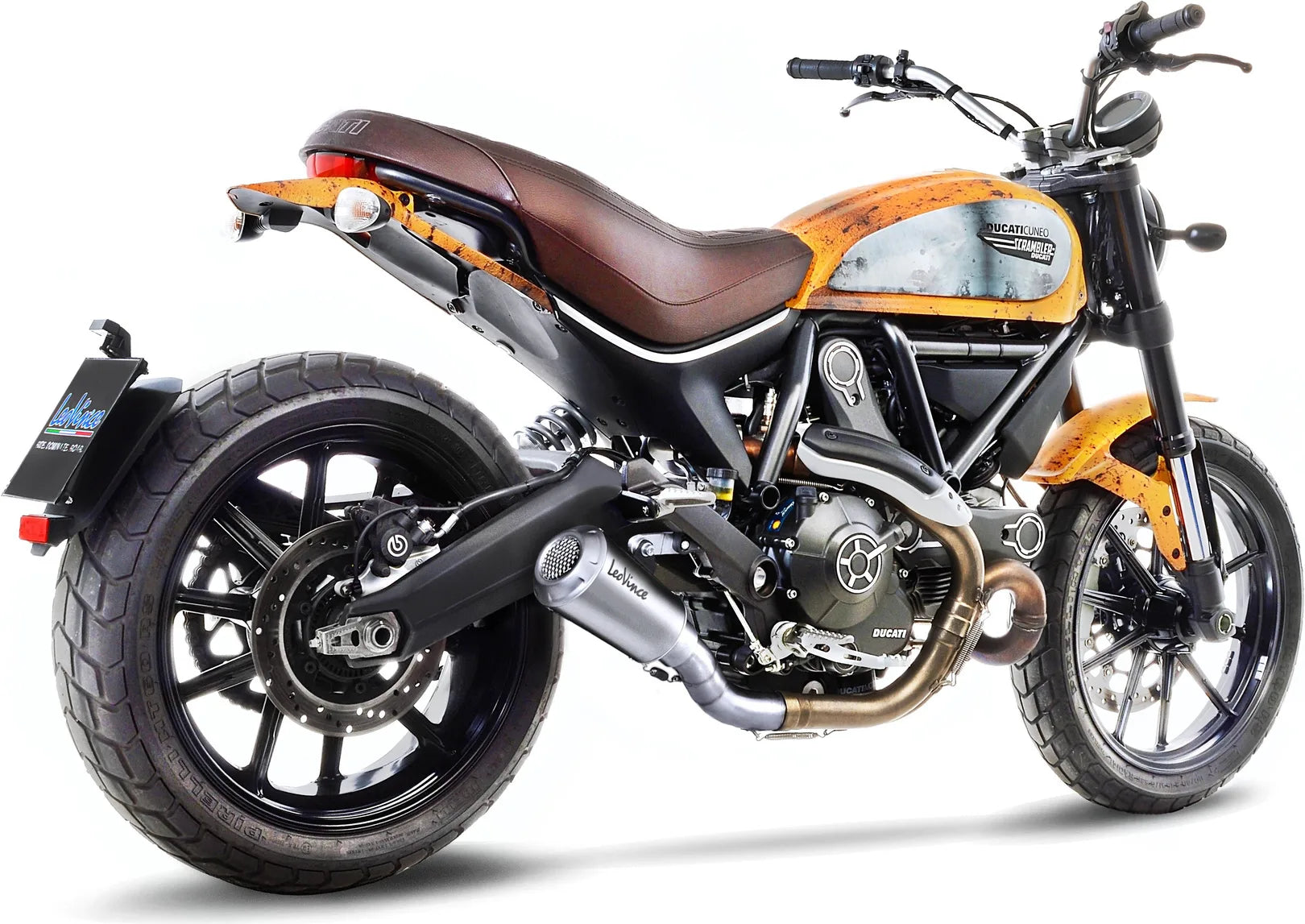 Échappement Sans Homologation Sonore Lv-10 Acier Embout Acier - Leovince Compatible Avec Ducati Scrambler 800 Icon (2015-2016)