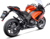 Double Sortie D'Échappement Homologuée Au Niveau Sonore Lv-10 Acier Noir Embout Acier - Leovince Compatible Avec Kawasaki Z 1000 (2017-2020)