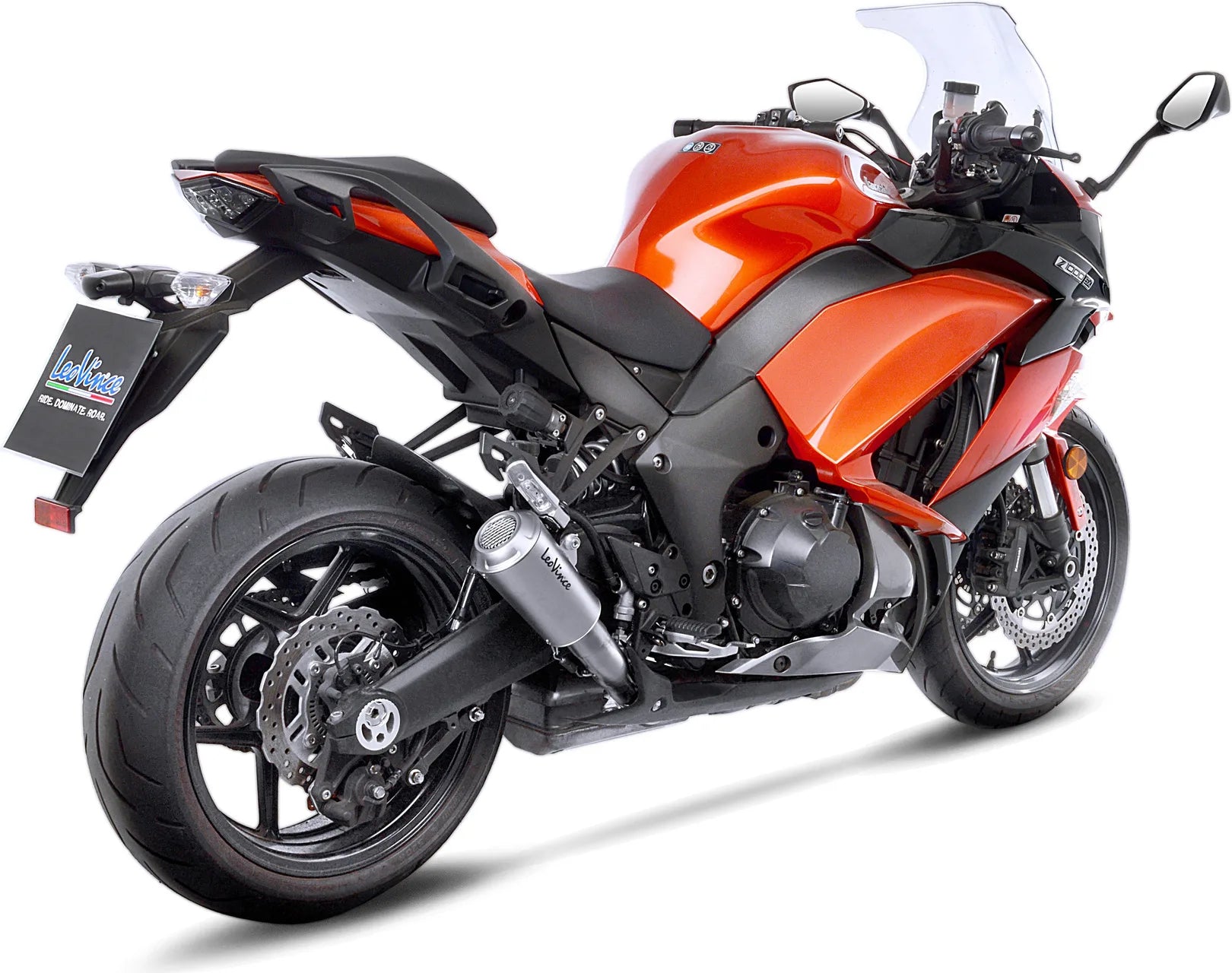 Double Sortie D'Échappement Homologuée Au Niveau Sonore Lv-10 Acier Embout Acier - Leovince Compatible Avec Kawasaki Z 1000 (2017-2020)