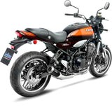 Système D'Échappement Homologué Au Niveau Sonore Lv-10 Acier Noir Embout Acier - Leovince Compatible Avec Kawasaki Z 900 Rs (2018-2024)