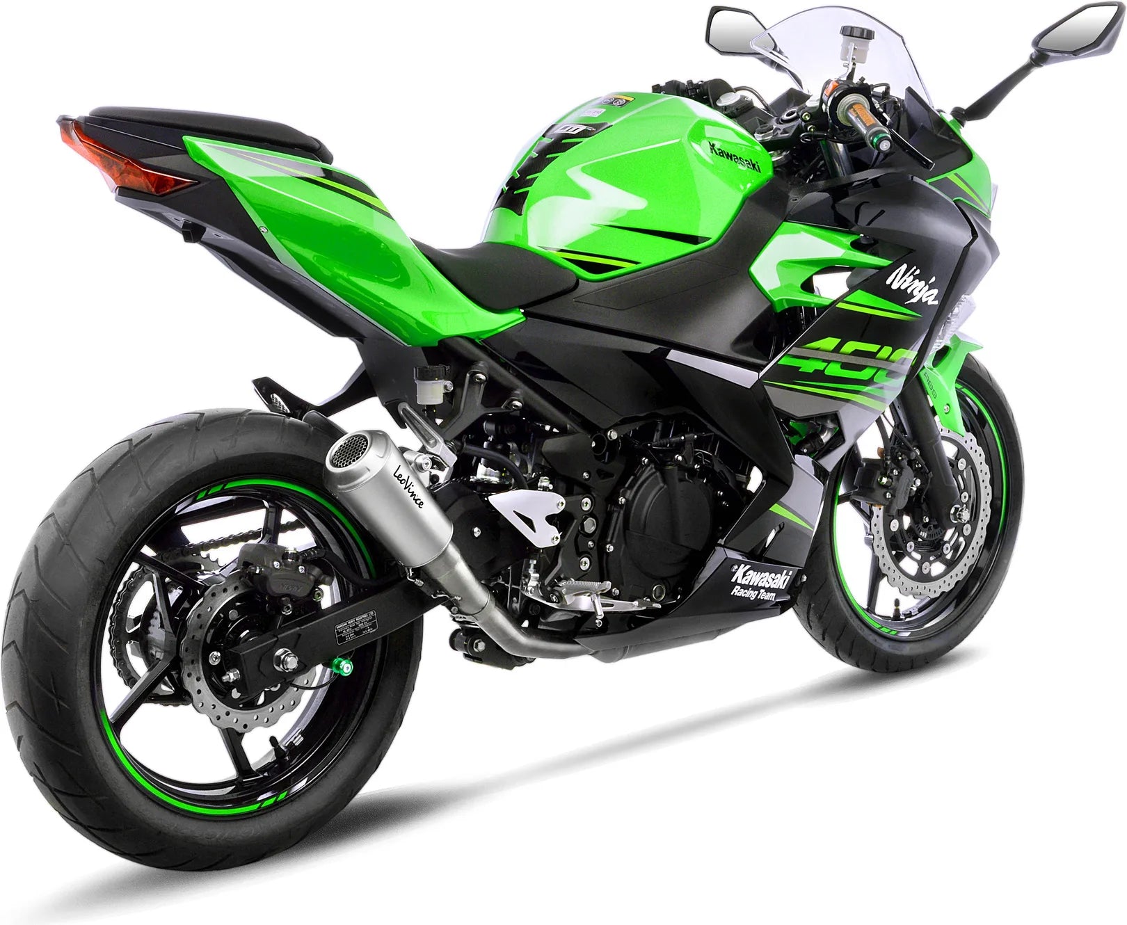 Échappement Sans Homologation Sonore Lv-10 Acier Embout Acier - Leovince Compatible Avec Kawasaki Ninja 400 (2018-2021)