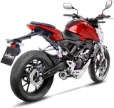 Complete Exhaust System Without Catalytic Converter And Without Sound Certification Lv-10 Steel Black Stainless Steel End Cap - Leovince Compatible With Honda Cb 125 R Neo Sports Café (2018-2020)