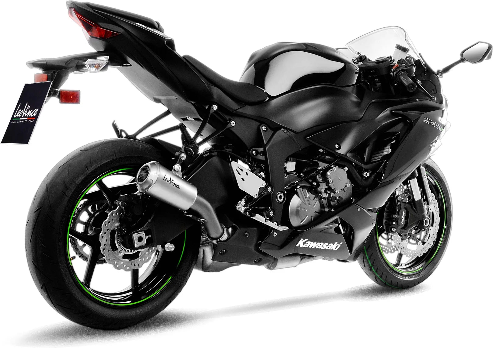 Échappement Sans Homologation Sonore Lv-10 Acier Embout Acier - Leovince Compatible Avec Kawasaki Zx 6R Ninja (2024-2026)