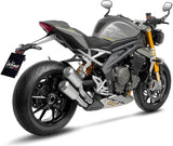 Dual Exhaust System With Sound Certification Lv-10 Stainless Steel Stainless Steel End Cap - Leovince Compatible With Triumph Speed Triple 1200 Rr - Rs (2021-2024)