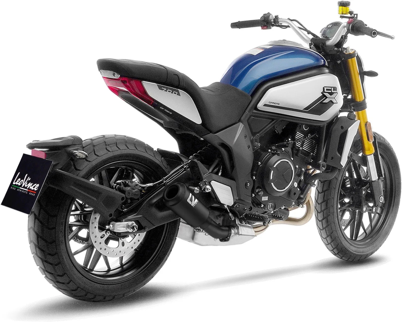 Système D'Échappement Homologué Au Niveau Sonore Lv-10 Acier Full Noir Embout Acier Noir - Leovince Compatible Avec Cfmoto 700 Cl-X Sport (2021-2023)