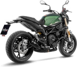 Système D'Échappement Homologué Au Niveau Sonore Lv-10 Acier Full Noir Embout Acier Noir - Leovince Compatible Avec Benelli Leoncino 800 (2022-2024)
