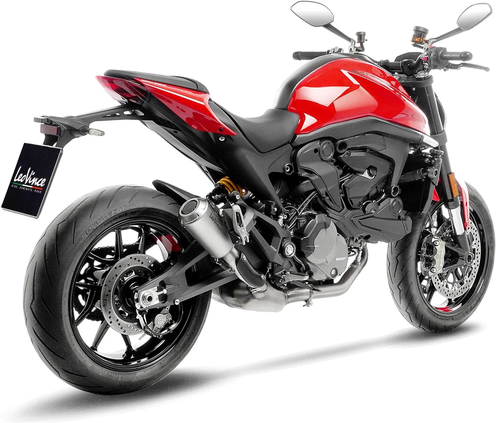 Échappement Sans Homologation Sonore Lv-10 Acier Embout Acier - Leovince Compatible Avec Ducati Monster 937 (2021-2024)