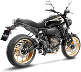 Système D'Échappement Complet Non Catalysé Et Sans Homologation Acoustique Lv-10 Acier Noir Embout Acier - Leovince Compatible Avec Yamaha Mt-07 (2021-2024)