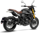 Échappement Sans Homologation Sonore Lv-10 Acier Noir Embout Acier - Leovince Compatible Avec Moto Morini Seiemmezzo Scr - Str - A2 (2023-2024)