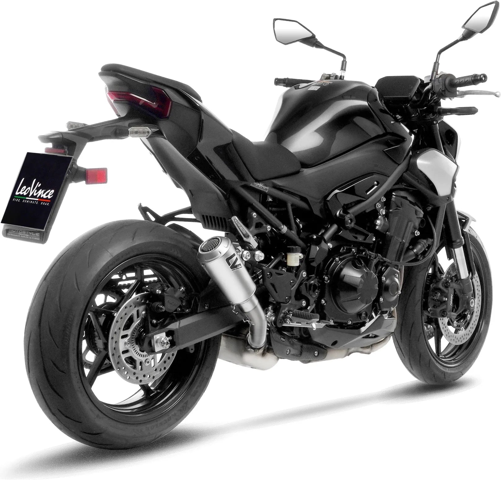 Système D'Échappement Homologué Au Niveau Sonore Lv-10 Acier Embout Acier - Leovince Compatible Avec Kawasaki Z 900 (2025-2026)