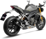 Double Sortie D'Échappement Homologuée Au Niveau Sonore Lv-10 Acier Noir Embout Acier - Leovince Compatible Avec Triumph Speed Triple 1200 Rr - Rs - Rx (2025-2026)