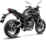 Système D'Échappement Complet Non Catalysé Et Sans Homologation Acoustique Lv-10 Acier Noir Embout Acier - Leovince Compatible Avec Yamaha Mt-07 (2025-2026)