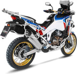 Système D'Échappement Homologué Au Niveau Sonore Lv-12 Acier Embout Carbon Fiber - Leovince Compatible Avec Honda Crf 1100 L Africa Twin Adventure Sports (2020-2023)
