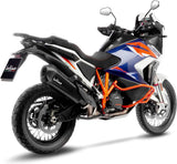 Échappement Sans Homologation Sonore Lv-12 R Acier Noir Embout Carbon Fiber - Leovince Compatible Avec Ktm 1290 Super Adventure R - S (2021-2024)