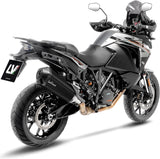 Échappement Sans Homologation Sonore Lv-12 R Acier Noir Embout Carbon Fiber - Leovince Compatible Avec Ktm 1190 Adventure - R (2013-2016)