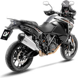 Exhaust Tip Without Sound Certification Lv-12 R Stainless Steel Carbon Fiber End Cap - Leovince Compatible With Ktm 1290 Super Adventure T (2017-2020)
