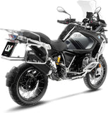 Système D'Échappement Homologué Au Niveau Sonore Lv-12 R Acier Noir Embout Carbon Fiber - Leovince Compatible Avec Bmw R 1250 Gs (2019-2023)