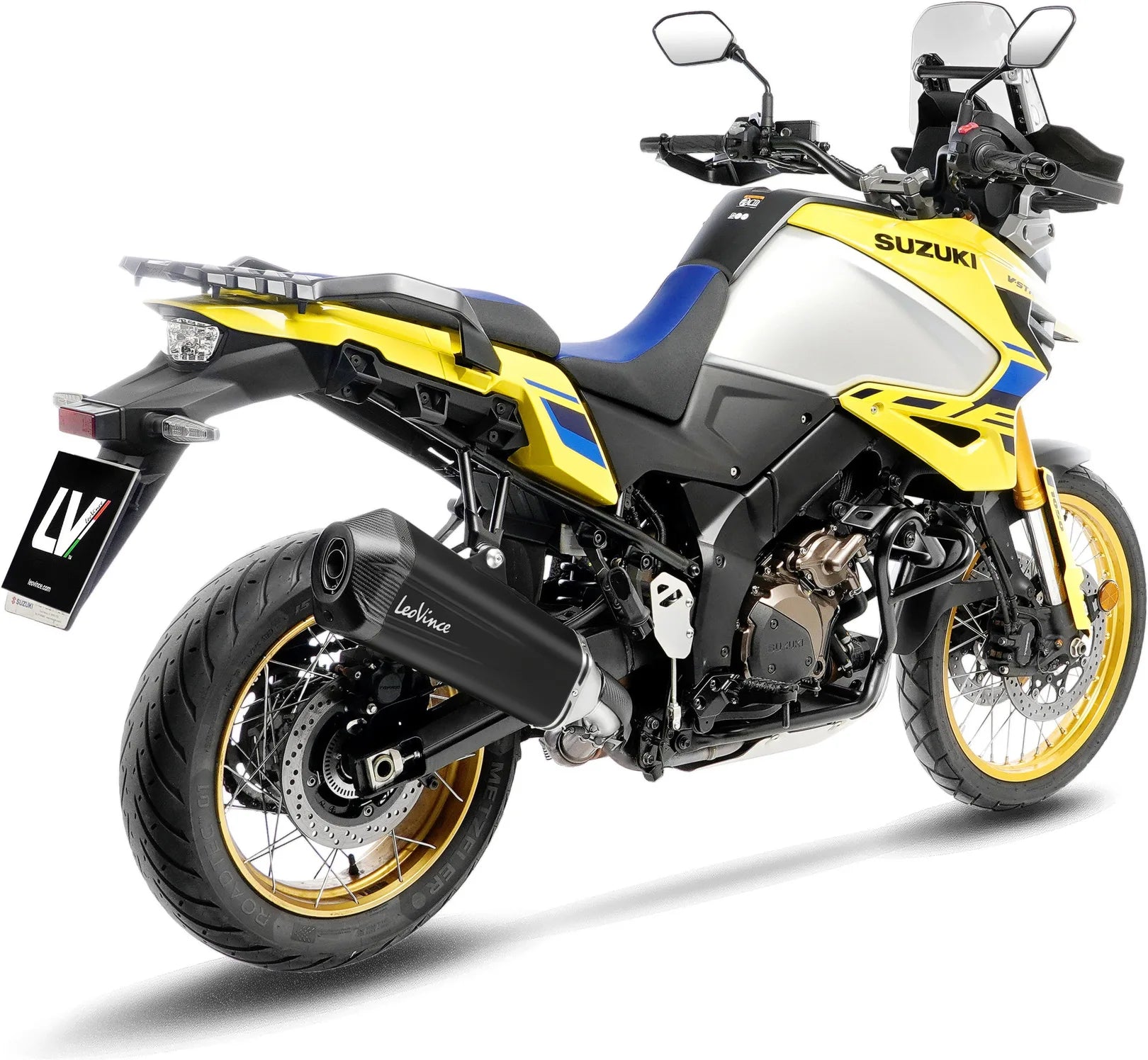 Échappement Sans Homologation Sonore Lv-12 R Acier Noir Embout Carbon Fiber - Leovince Compatible Avec Suzuki V-Strom 1050 Abs - Xt (2020-2024)