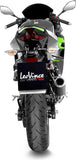 Échappement Sans Homologation Sonore Lv Corsa Carbon Fiber Embout Acier - Leovince Compatible Avec Kawasaki Z 400 (2022-2023)