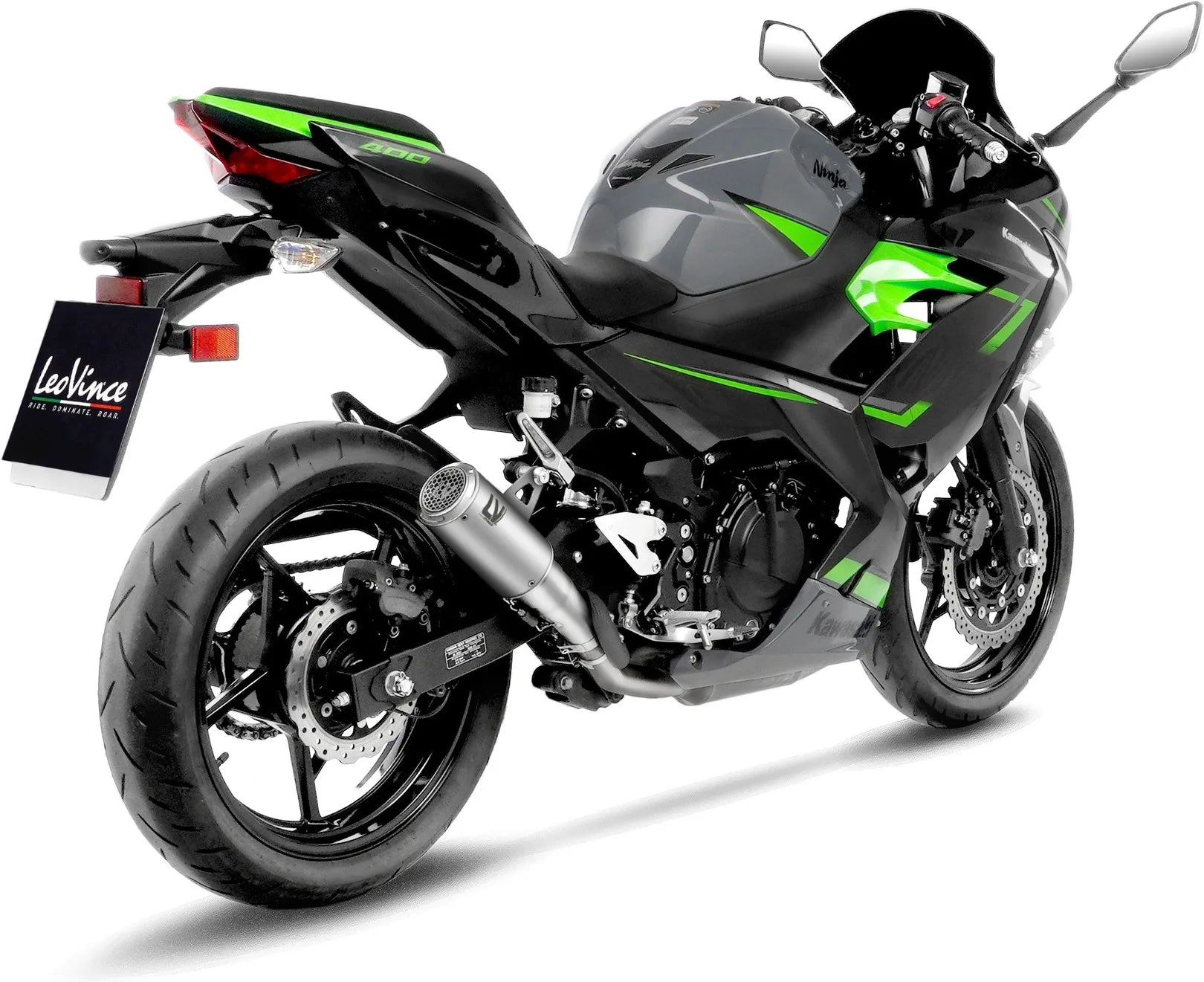 Échappement Sans Homologation Sonore Lv Corsa S Titanium Embout Acier - Leovince Compatible Avec Kawasaki Z 500 - Se (2024-2026)