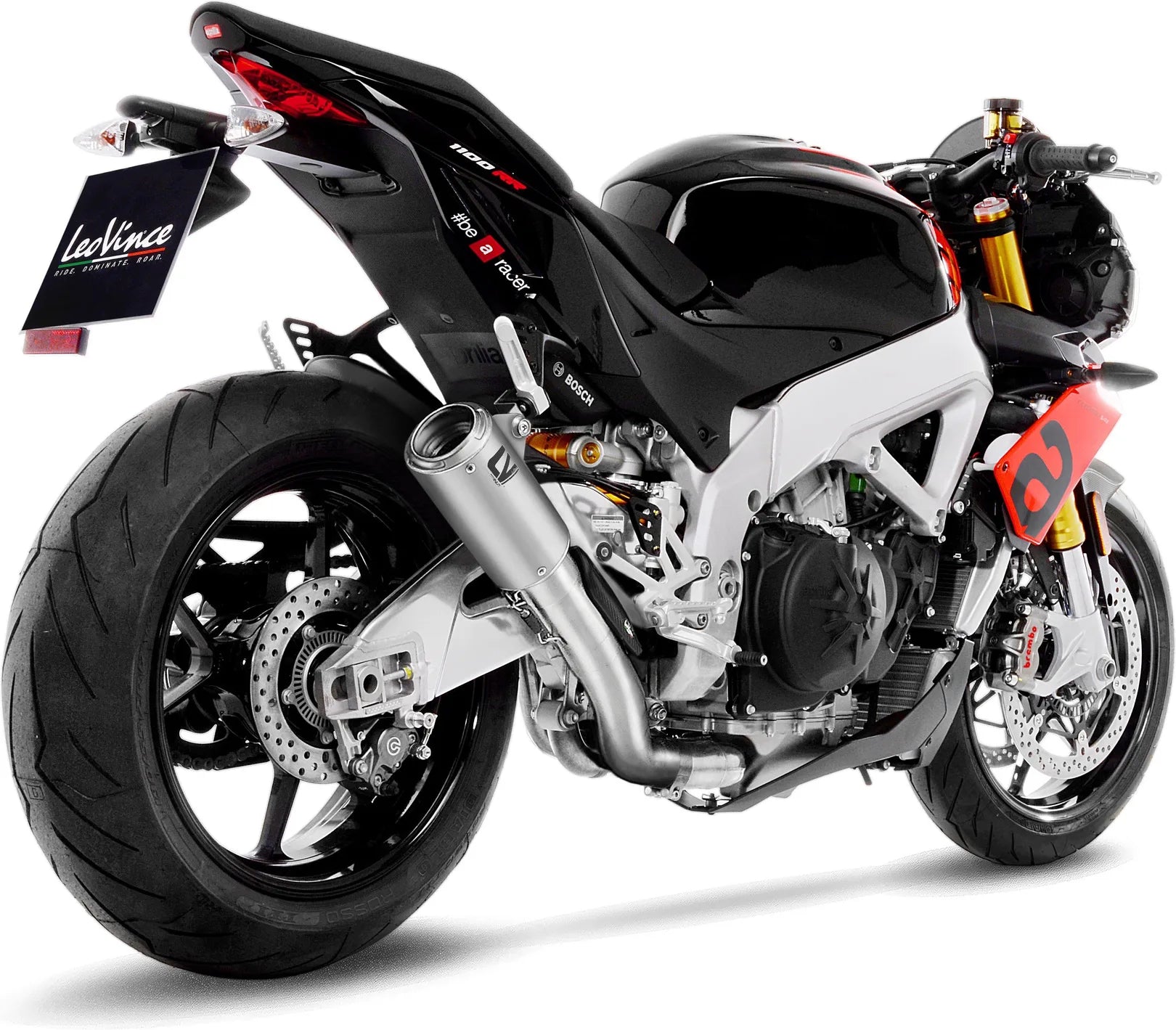 Échappement Sans Homologation Sonore Lv Corsa Titanium Embout Acier - Leovince Compatible Avec Aprilia Rsv4 1100 Factory (2021-2024)
