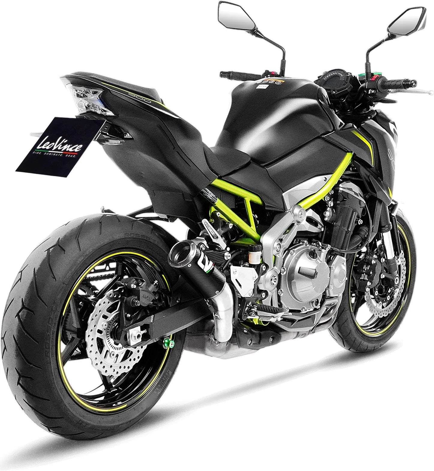 Échappement Sans Homologation Sonore Lv Corsa Carbon Fiber Embout Acier - Leovince Compatible Avec Kawasaki Z 900 (2017-2019)