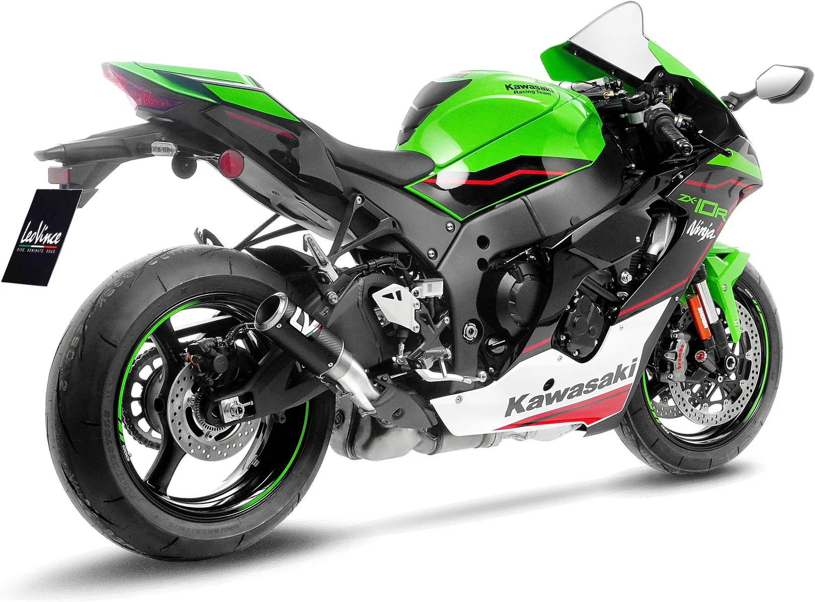 Échappement Sans Homologation Sonore Lv Corsa Carbon Fiber Embout Acier - Leovince Compatible Avec Kawasaki Zx 10Rr Ninja (2021-2024)