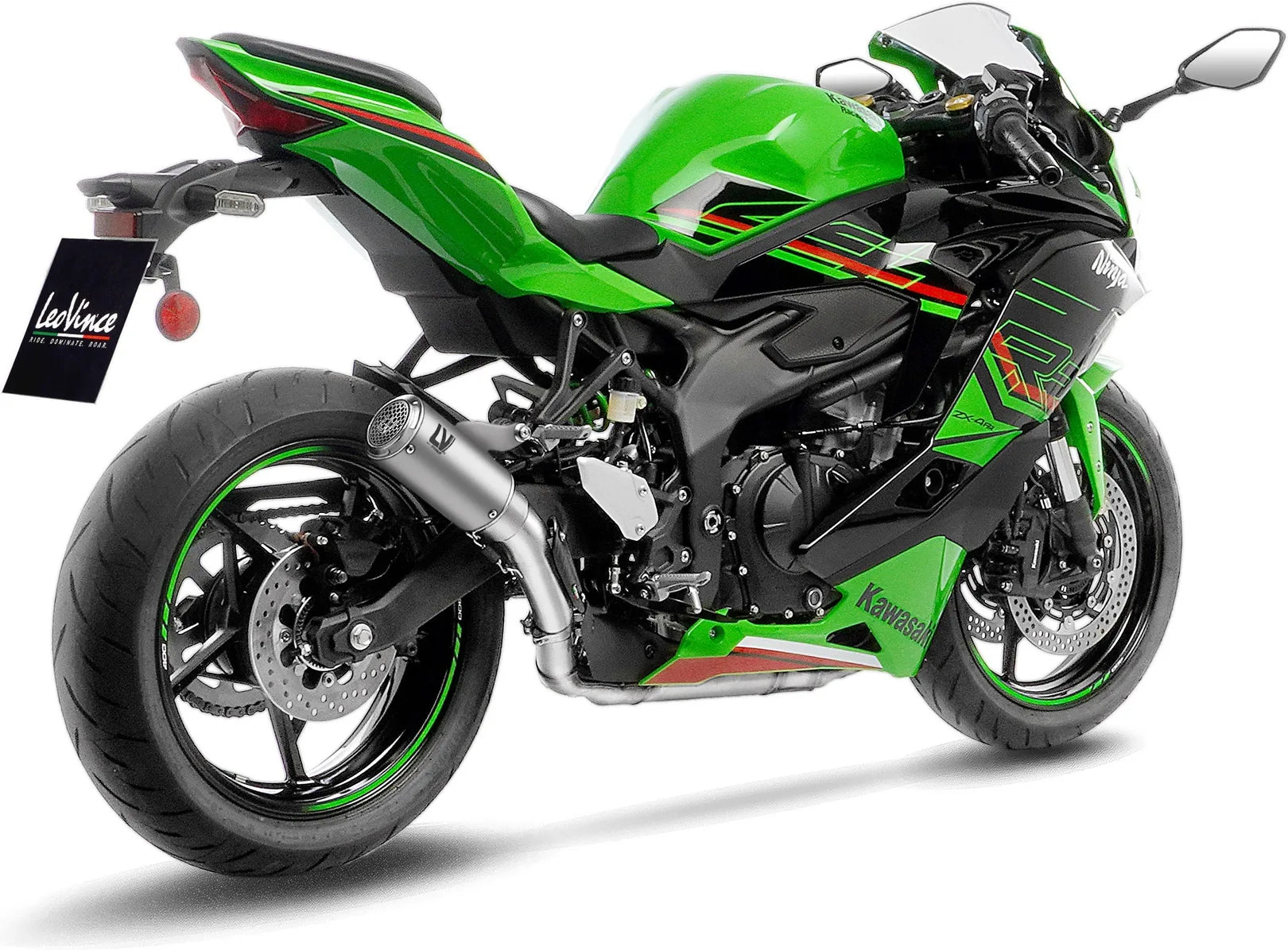 Échappement Sans Homologation Sonore Lv Corsa S Titanium Embout Acier - Leovince Compatible Avec Kawasaki Zx 4R (2024-2026)