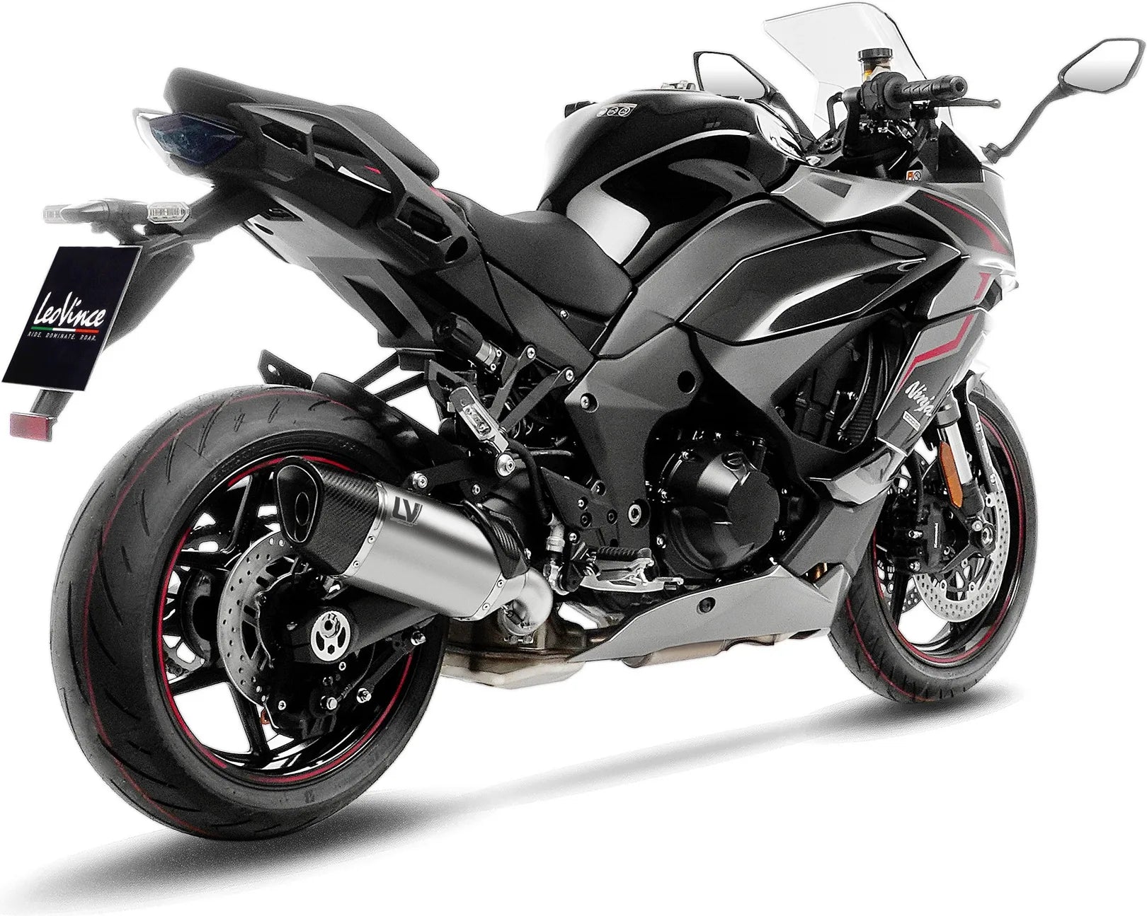 Système D'Échappement Homologué Au Niveau Sonore Lv-14 R Titanium Embout Carbon Fiber - Leovince Compatible Avec Kawasaki Ninja 1000 Sx (2020-2024)