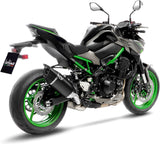 Exhaust Tip Without Sound Certification Lv-14 R Steel Black Carbon Fiber End Cap - Leovince Compatible With Kawasaki Z 900 A2 (2025-2026)