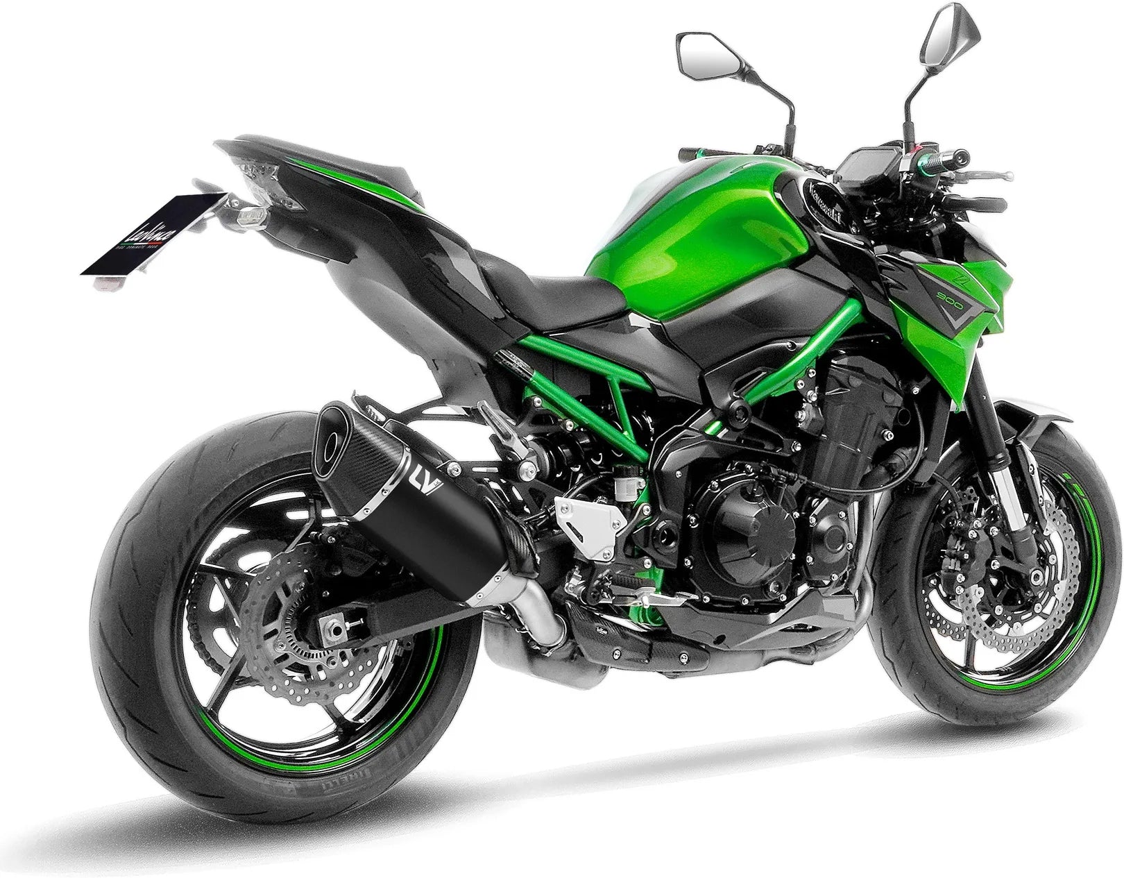 Système D'Échappement Homologué Au Niveau Sonore Lv-14 R Acier Noir Embout Carbon Fiber - Leovince Compatible Avec Kawasaki Z 900 A2 (2018-2024)
