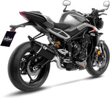 Complete Exhaust System Without Catalytic Converter And Without Sound Certification Lv-14 R Steel Black Carbon Fiber End Cap - Leovince Compatible With Triumph Street Triple 765 R - Rs (2023-2024)