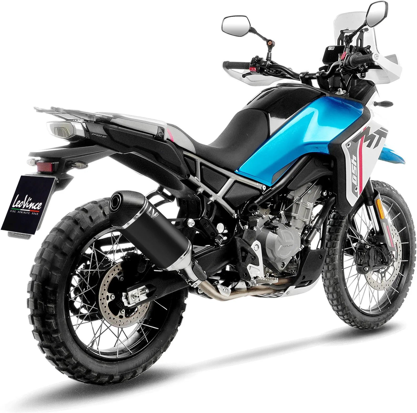Échappement Sans Homologation Sonore Lv-14 Acier Noir Embout Carbon Fiber - Leovince Compatible Avec Cfmoto Ibex 450 (2025-2026)