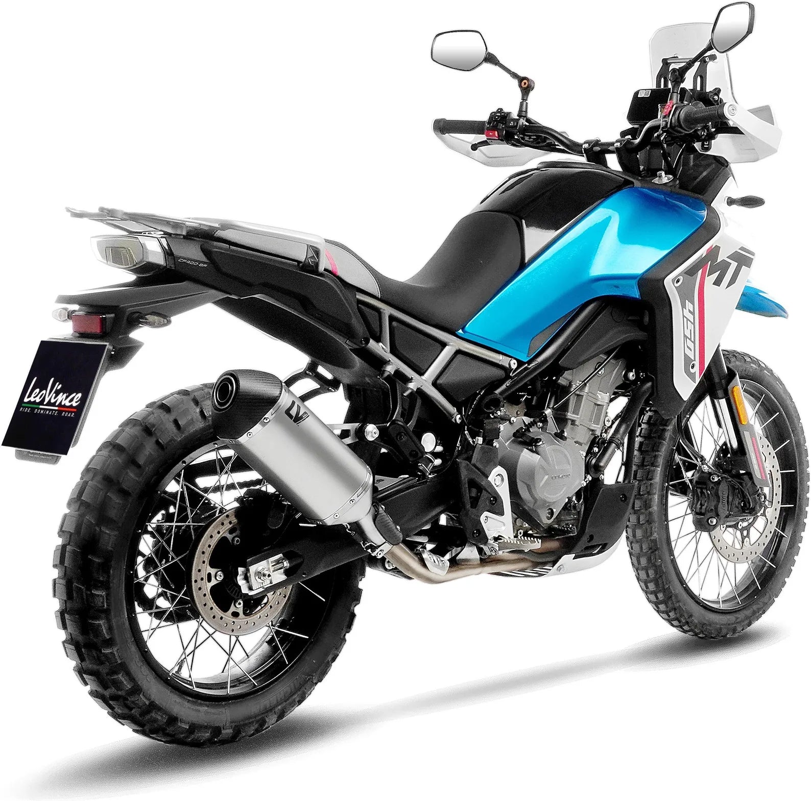 Système D'Échappement Homologué Au Niveau Sonore Lv-14 Acier Embout Carbon Fiber - Leovince Compatible Avec Cfmoto Ibex 450 (2025-2026)