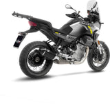 Échappement Sans Homologation Sonore Lv-14 Acier Noir Embout Carbon Fiber - Leovince Compatible Avec Moto Guzzi Stelvio (2024-2026)