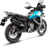 Échappement Sans Homologation Sonore Lv-14 Acier Noir Embout Carbon Fiber - Leovince Compatible Avec Cfmoto 800 Mt (2022-2024)