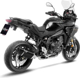 Système D'Échappement Complet Avec Catalyseur Et Homologation Acoustique Lv-14 R Acier Noir Embout Carbon Fiber - Leovince Compatible Avec Yamaha Tracer 9 (2021-2024)