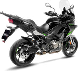 Échappement Sans Homologation Sonore Lv-14 R Acier Noir Embout Carbon Fiber - Leovince Compatible Avec Kawasaki Versys 1000 (2019-2024)