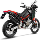 Système D'Échappement Homologué Au Niveau Sonore Lv-14 Acier Noir Embout Carbon Fiber - Leovince Compatible Avec Aprilia Tuareg 660 (2022-2024)