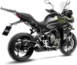 Système D'Échappement Homologué Au Niveau Sonore Lv-14 Acier Noir Embout Carbon Fiber - Leovince Compatible Avec Triumph Tiger 800 Sport (2024-2026)