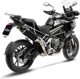 Système D'Échappement Homologué Au Niveau Sonore Lv-14 Acier Noir Embout Carbon Fiber - Leovince Compatible Avec Triumph Tiger 1200 Gt (2025-2026)