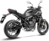 Exhaust Tip Without Sound Certification Lv-14 R Steel Black Carbon Fiber End Cap - Leovince Compatible With Yamaha Mt-07 (2021-2024)