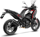 Échappement Sans Homologation Sonore Lv-14 Acier Noir Embout Carbon Fiber - Leovince Compatible Avec Moto Morini X-Cape 700 (2025-2026)
