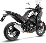 Échappement Sans Homologation Sonore Lv-14 Acier Embout Carbon Fiber - Leovince Compatible Avec Moto Morini X-Cape 700 (2025-2026)